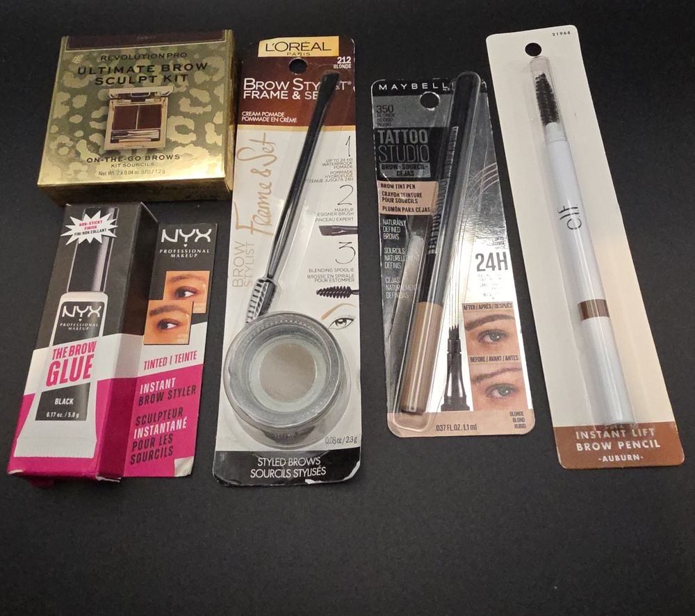 Assorted Brow Makeup Tools & Accessories - Black and Brown